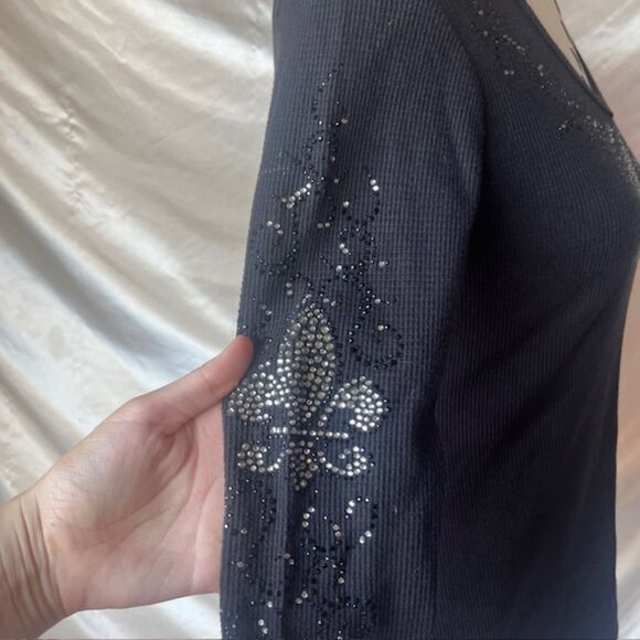 Reba grunge black sequin top - Picture 4 of 6